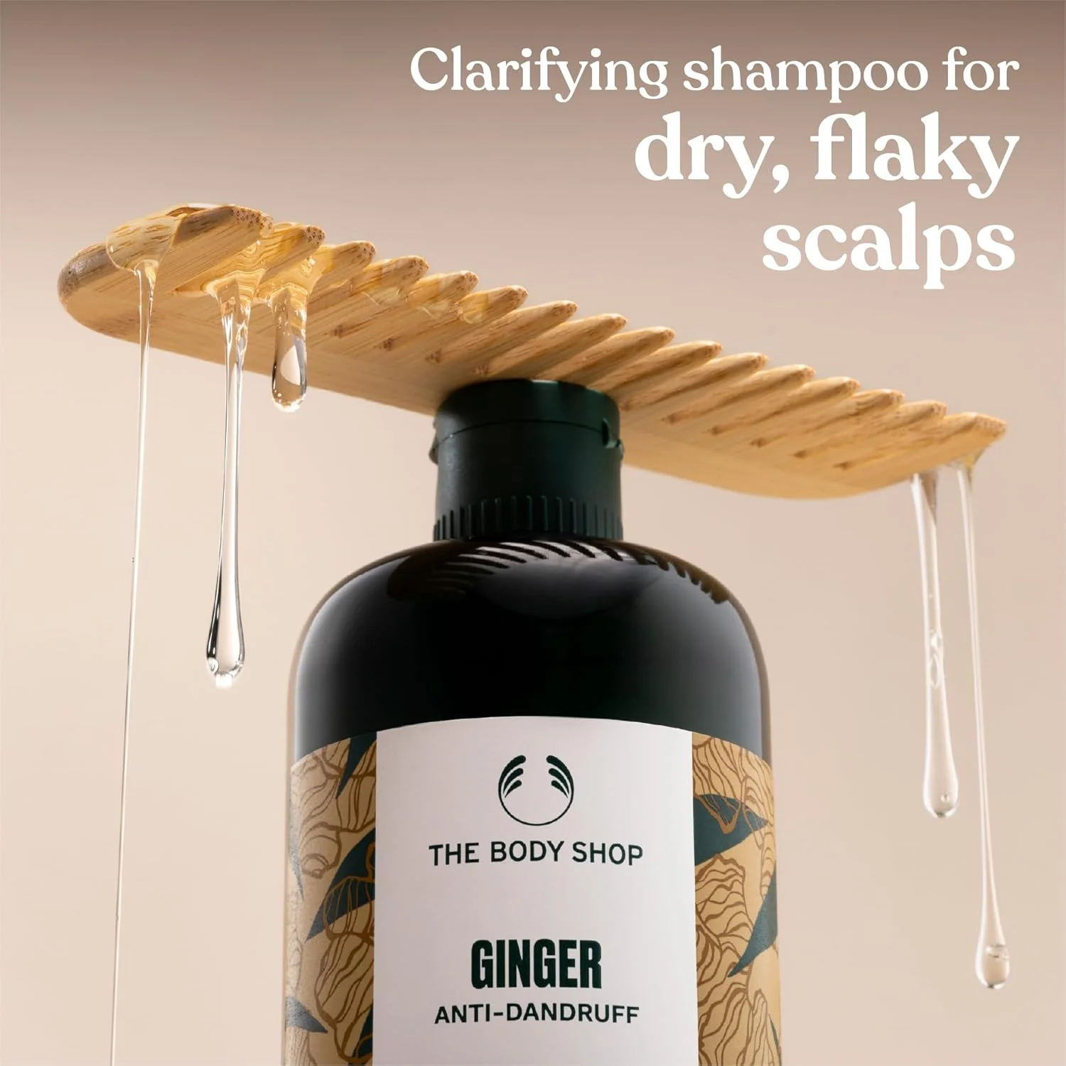 شامپو ضد شوره زنجبیل بادی شاپ، سبز، عسلی، 400 میلی لیتر