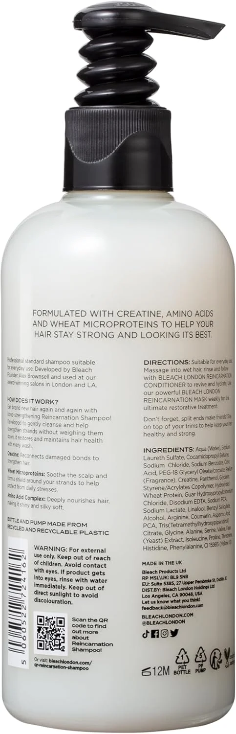 شامپو ترمیم کننده پیوند موهای رنگ شده BLEACH LONDON، درمان تقویت کننده موهای خشک، آسیب دیده، رنگ شده یا دکلره شده را ترمیم می کند، شکستگی مو را تا 68% کاهش می دهد، وگان و دارای تاییدیه PETA (300 میلی لیتر) شامپو ترمیم کننده پیوند موهای رنگ شده BLEACH LONDON، درمان تقویت کننده موهای خشک، آسیب دیده، رنگ شده یا دکلره شده را ترمیم می کند، شکستگی مو را تا 68% کاهش می دهد، وگان و دارای تاییدیه PETA (300 میلی لیتر)