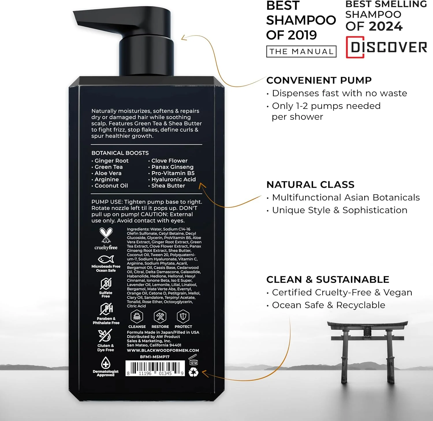 شامپو آبرسان هیدرو بلاست بلک وود مردانه برای موهای خشک یا آسیب دیده، بدون سولفات طبیعی به همراه پمپ، نرم کننده موهای زبر یا مجعد، 500 میلی لیتر شامپو آبرسان هیدرو بلاست بلک وود مردانه برای موهای خشک یا آسیب دیده، بدون سولفات طبیعی به همراه پمپ، نرم کننده موهای زبر یا مجعد، 500 میلی لیتر