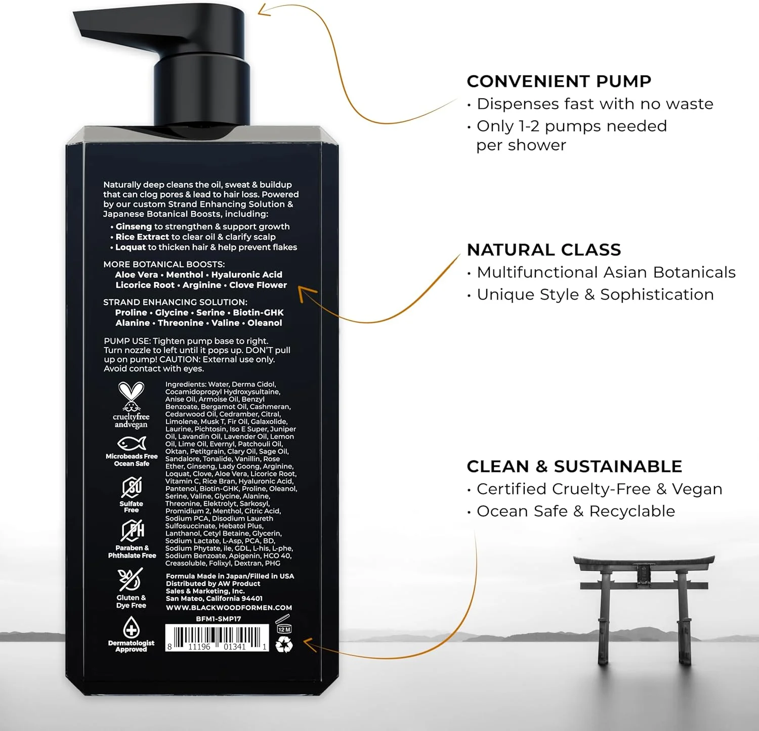 شامپو روزانه مردانه بلک وود - شامپو گیاهی و طبیعی ضخیم کننده مو برای ریزش مو و شوره سر - غنی شده با جینسینگ و آلوئه ورا - بدون سولفات، بدون پارابن و بدون تست حیوانی (500 میلی لیتر) شامپو روزانه مردانه بلک وود - شامپو گیاهی و طبیعی ضخیم کننده مو برای ریزش مو و شوره سر - غنی شده با جینسینگ و آلوئه ورا - بدون سولفات، بدون پارابن و بدون تست حیوانی (500 میلی لیتر)