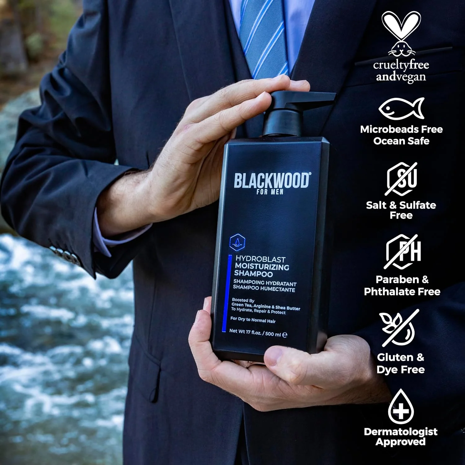 شامپو آبرسان هیدرو بلاست بلک وود مردانه برای موهای خشک یا آسیب دیده، بدون سولفات طبیعی به همراه پمپ، نرم کننده موهای زبر یا مجعد، 500 میلی لیتر شامپو آبرسان هیدرو بلاست بلک وود مردانه برای موهای خشک یا آسیب دیده، بدون سولفات طبیعی به همراه پمپ، نرم کننده موهای زبر یا مجعد، 500 میلی لیتر