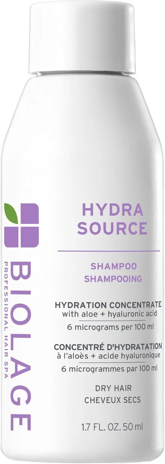 شامپو آبرسان Biolage Hydra Source - نرم کننده، مرطوب کننده و درخشان کننده، برای موهای خشک، غنی شده با آلوئه ورا میکرو فیلتر شده و اسید هیالورونیک تخمیر شده، وگان و بدون پارابن، 50 میلی لیتر شامپو آبرسان Biolage Hydra Source - نرم کننده، مرطوب کننده و درخشان کننده، برای موهای خشک، غنی شده با آلوئه ورا میکرو فیلتر شده و اسید هیالورونیک تخمیر شده، وگان و بدون پارابن، 50 میلی لیتر