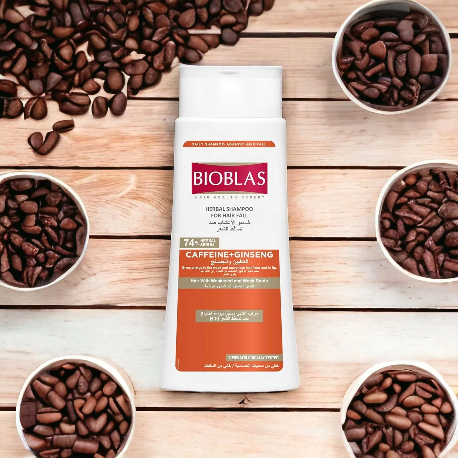 شامپو گیاهی بیوبلاس برای ریزش مو، کافئین + جینسینگ برای موهای ضعیف و دارای ریشه ضعیف، 400 میلی لیتر شامپو گیاهی بیوبلاس برای ریزش مو، کافئین + جینسینگ برای موهای ضعیف و دارای ریشه ضعیف، 400 میلی لیتر