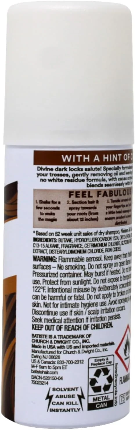 شامپو خشک باتیست Divine Dark سایز مینی مسافرتی 47 میلی لیتر (بسته 3 عددی)