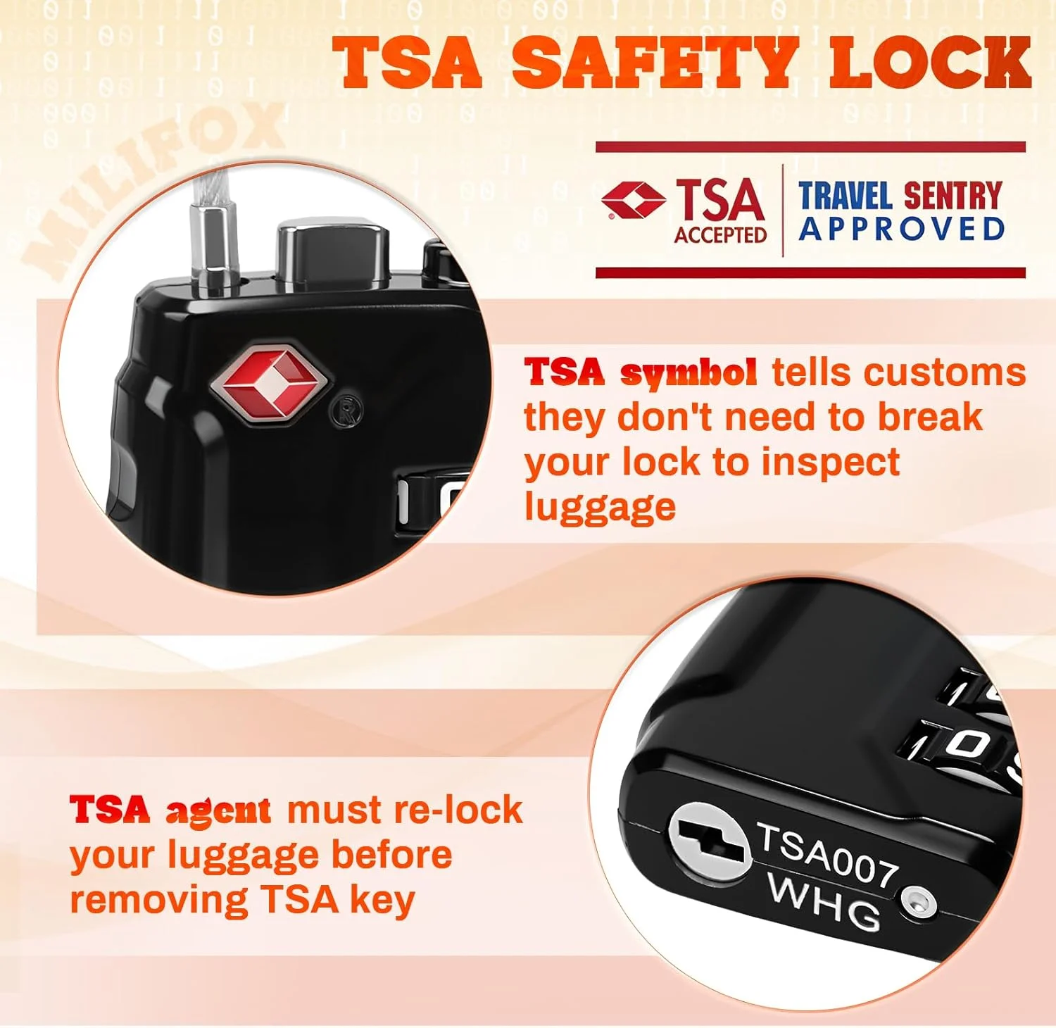 قفل های مورد تایید TSA میلی فاکس، قفل های ترکیبی 4 رقمی با آلیاژ روی، قفل های امنیتی کوچک رمز عبور برای چمدان های مسافرتی، کیف ها، کوله پشتی ها (بسته 2 عددی)