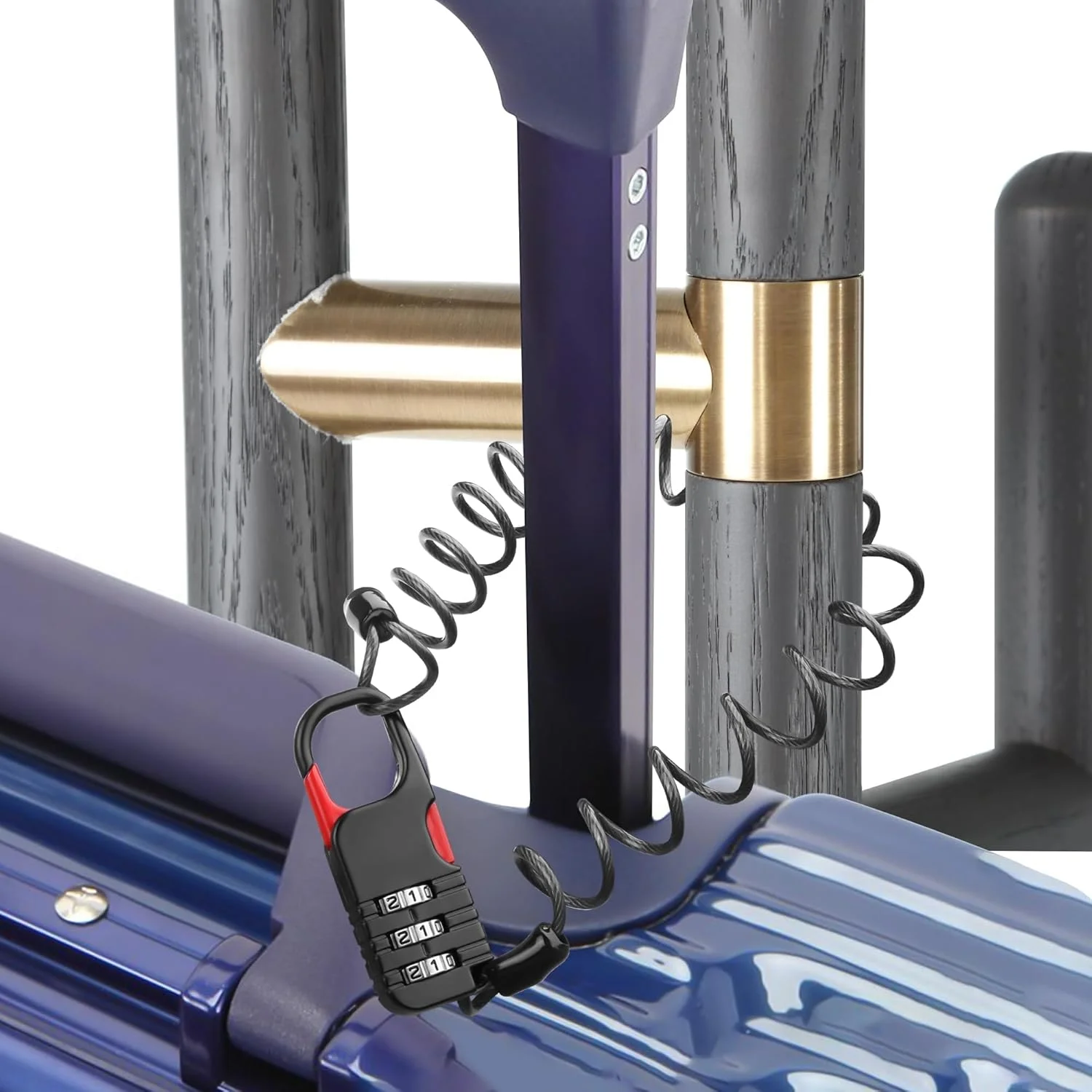 قفل چمدان 2 عددی، قفل های چمدان مورد تایید TSA، قفل ضد آب 3 رقمی، قفل کابلی فنری 80 سانتی متری برای قفل مدرسه، باشگاه، کلاه ایمنی، دروازه، حصار، چمدان، کیف (مشکی)