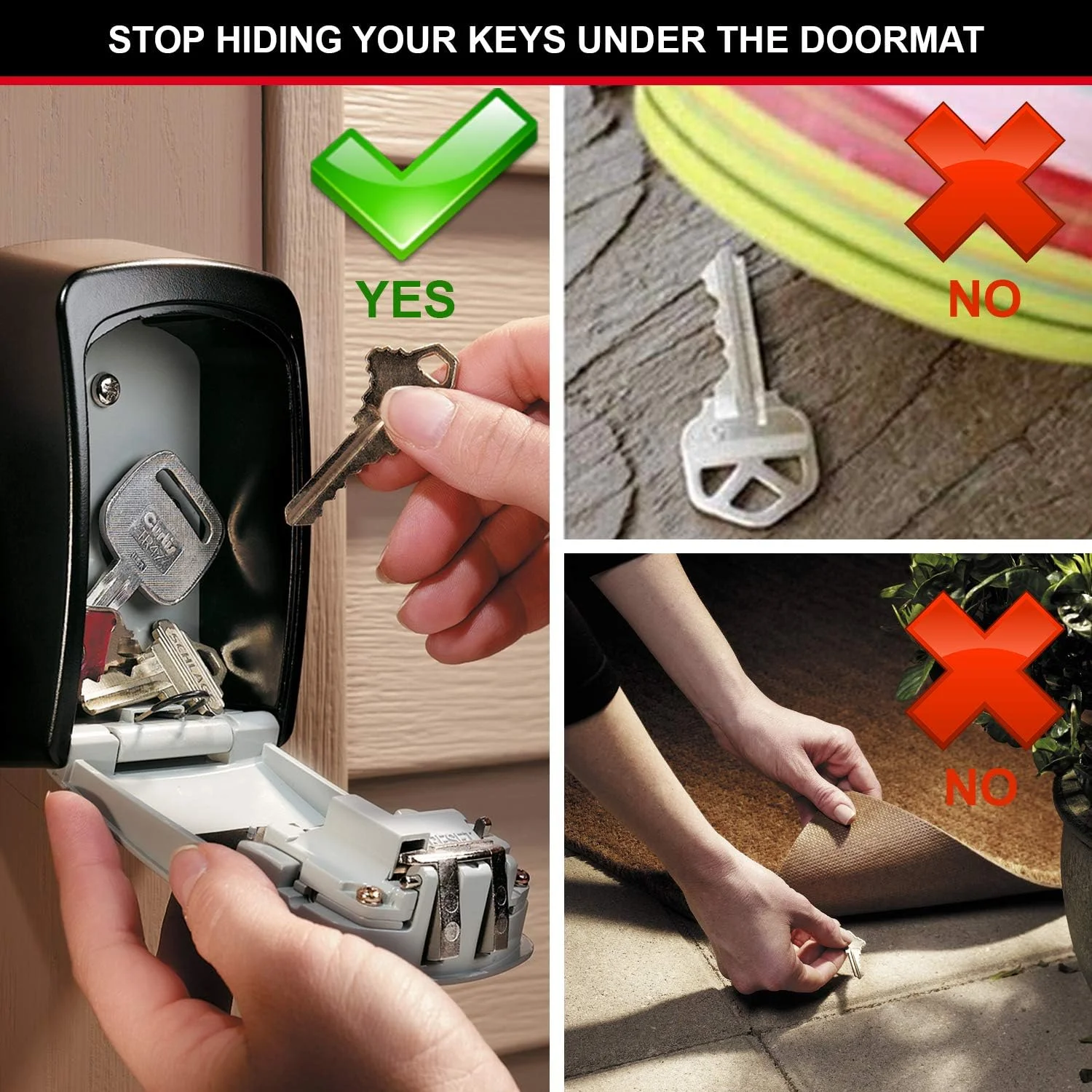 جعبه کلید مسترلاک [سایز متوسط] [نصب دیواری] [مناسب فضای باز] [موجود در 2 رنگ] - 5401EURD - جعبه قفل کلید