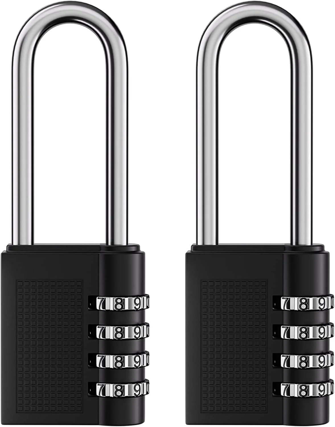 قفل ترکیبی فندونیو، قفل 4 رقمی مشکی، حلقه بلند، ضد آب مناسب فضای باز، قفل کمدهای مدرسه، باشگاه، دروازه، حصار، جعبه ابزار، بست، سوله (2 عدد)