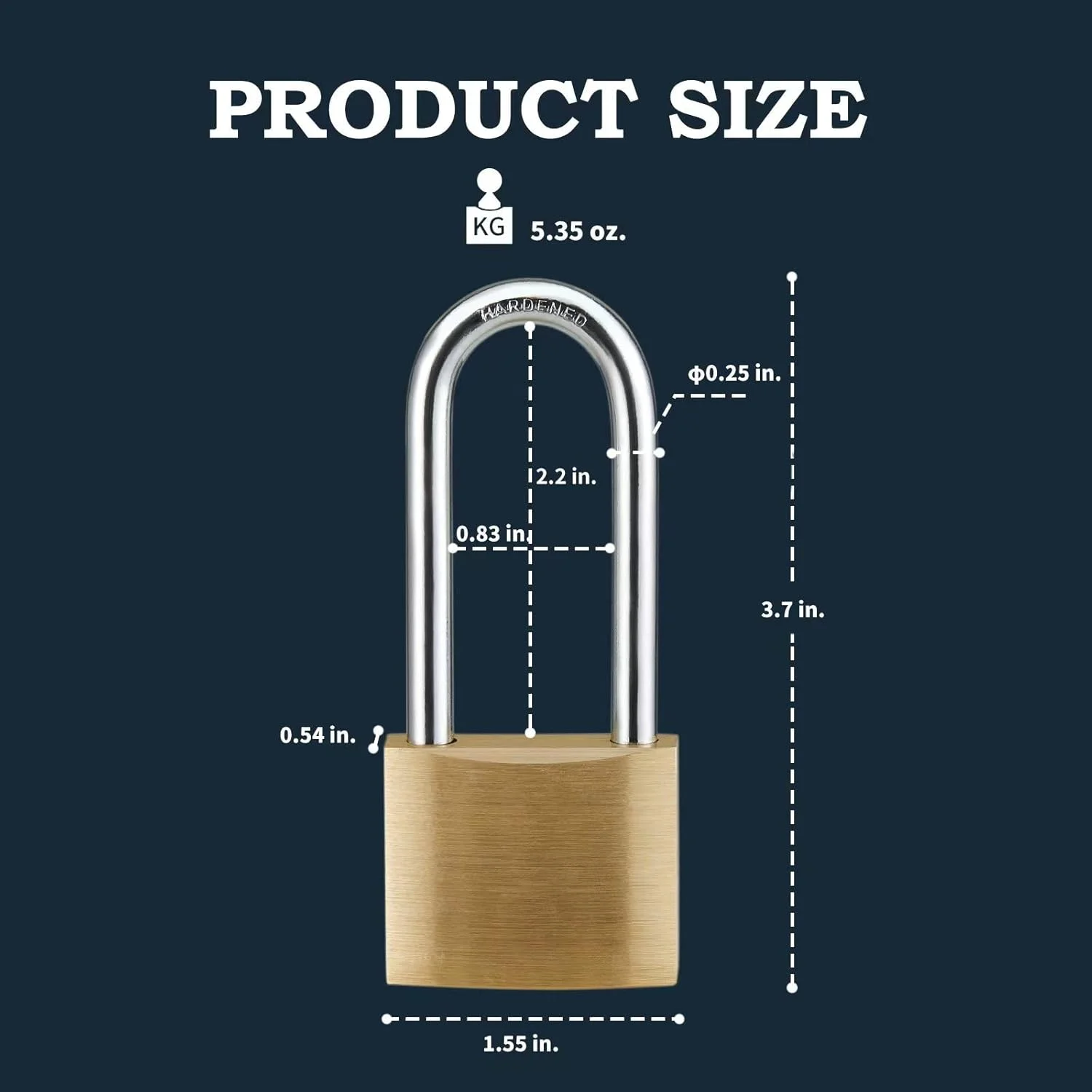 قفل و کلید برنجی جامد گولیفن، قفل آویز با بدنه قفل به عرض 40 میلی متر، قفل آویز دروازه با حلقه بلند 63.5 میلی متری برای حصار فضای باز، سوله، واحد ذخیره سازی، دروازه، جعبه ابزار، تریلر، گاراژ، 1 عدد