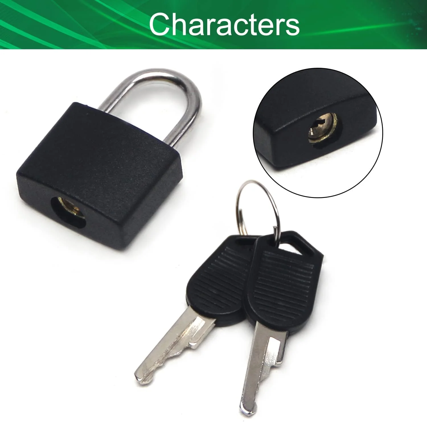 قفل فلزی GTVGJH بسته 5 عددی، چمدان برنجی جامد، کوله پشتی، دفتر خاطرات، جعبه جواهرات، صنایع دستی، قفل آموزش مدرسه با کلید و روکش بادوام (مشکی)