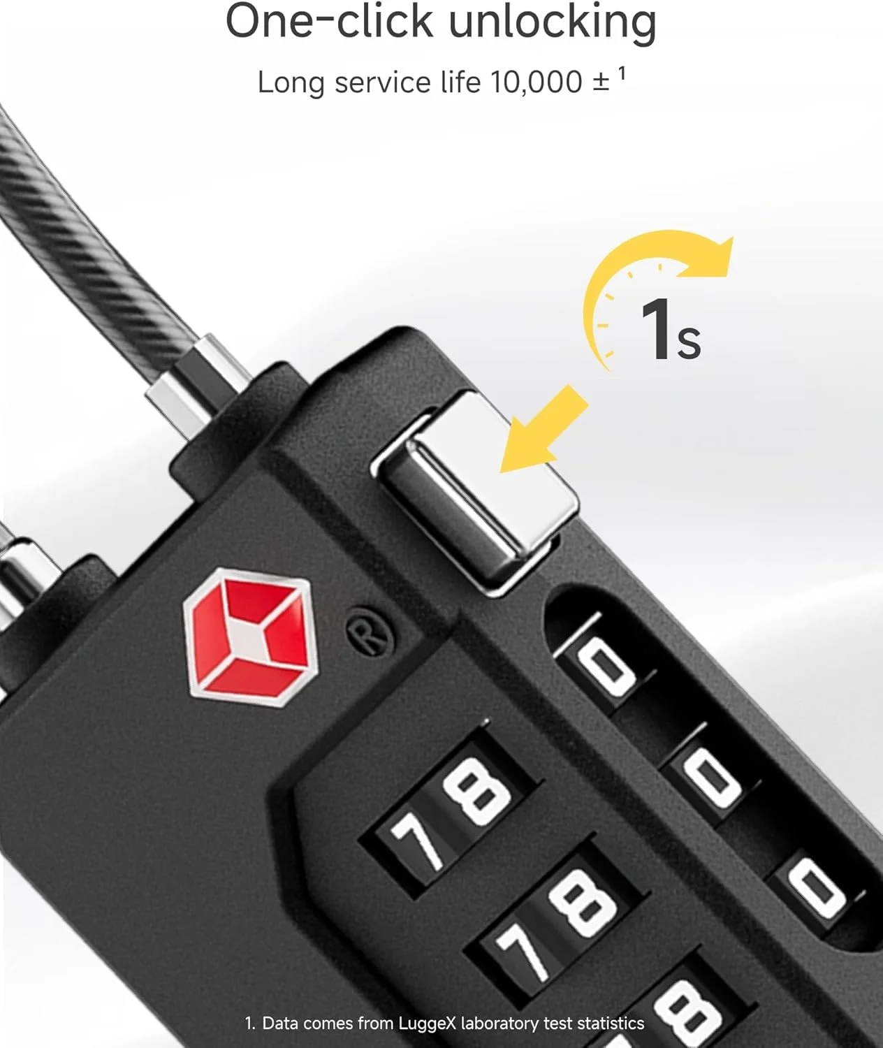 قفل چمدان کابلی مورد تایید TSA گلدن لند، 2 عددی، قفل بادوام با اعداد، قفل ترکیبی قابل تنظیم مجدد با بدنه آلیاژی برای مسافرت، کوله پشتی، چمدان، کمد قفل چمدان کابلی مورد تایید TSA گلدن لند، 2 عددی، قفل بادوام با اعداد، قفل ترکیبی قابل تنظیم مجدد با بدنه آلیاژی برای مسافرت، کوله پشتی، چمدان، کمد