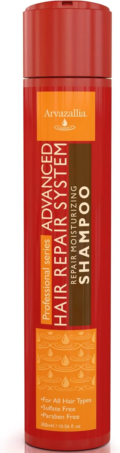 شامپو ترمیم کننده موی آروزالیا، آبرسان، بدون سولفات، حاوی روغن آرگان و روغن ماکادمیا، مناسب موهای خشک یا آسیب دیده