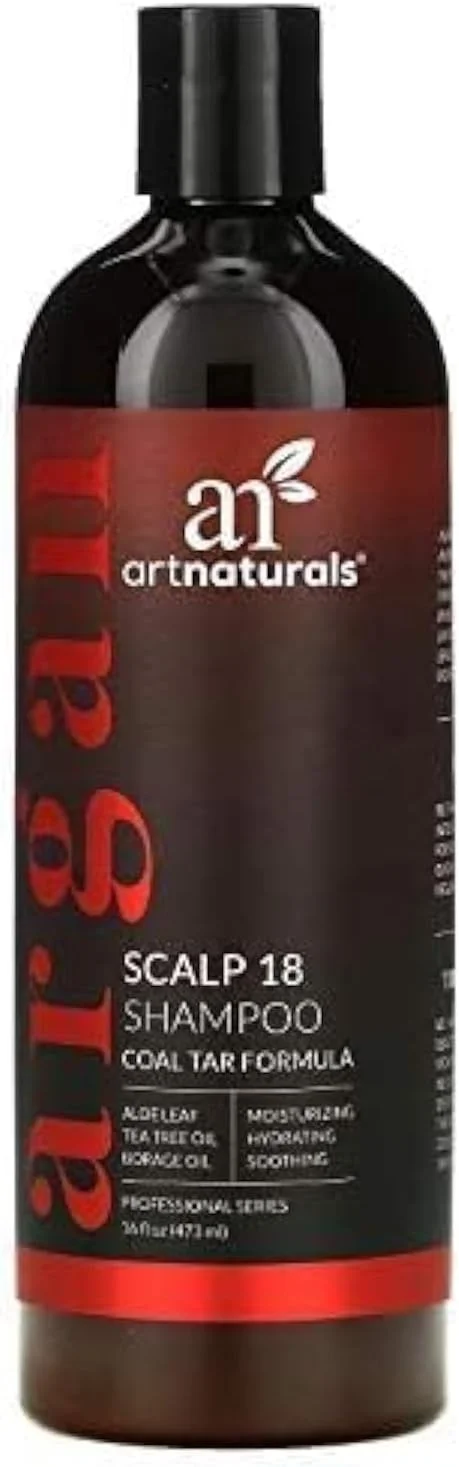 شامپو آرگان درمانی آرت نچرالز - (473 میلی لیتر) - قطران زغال سنگ طبیعی و ارگانیک با روغن آرگان - درمان کمک می کند به ضد خارش پوست سر، علائم پسوریازیس، اگزما - بدون سولفات