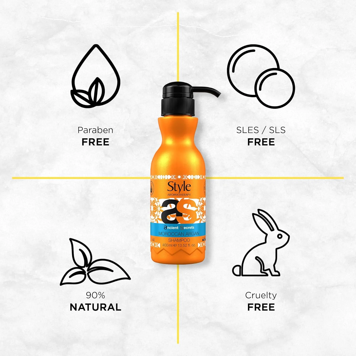 شامپو آرگان مراکشی حرفه ای استایل آروماتراپی 400 میلی لیتر | بدون سولفات | بدون پارابن | برای موهای خشک، کدر و انواع مو شامپو آرگان مراکشی حرفه ای استایل آروماتراپی 400 میلی لیتر | بدون سولفات | بدون پارابن | برای موهای خشک، کدر و انواع مو