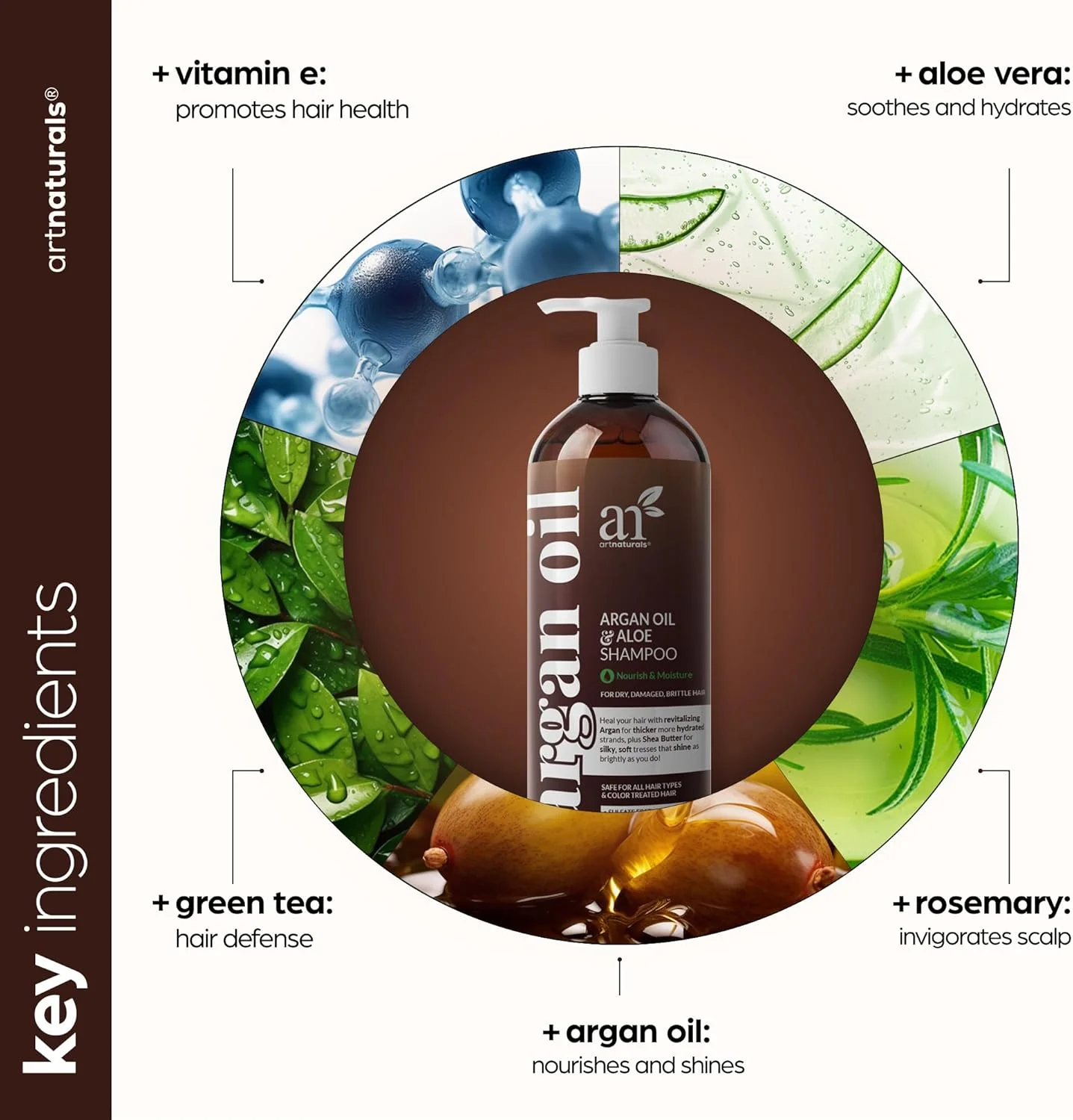 شامپو روغن آرگان و آلوئه آرت نچرالز، 473 میلی لیتر