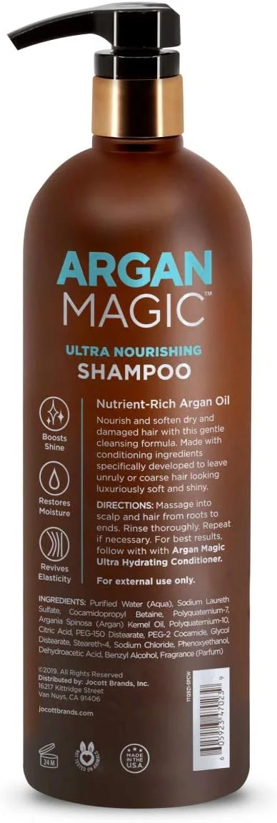 شامپو فوق مغذی آرگان مجیک - روغن آرگان و آنتی اکسیدان ها برای تغذیه و ترمیم انواع موهای آسیب دیده و فرآوری شده (946 میلی لیتر) شامپو فوق مغذی آرگان مجیک - روغن آرگان و آنتی اکسیدان ها برای تغذیه و ترمیم انواع موهای آسیب دیده و فرآوری شده (946 میلی لیتر)