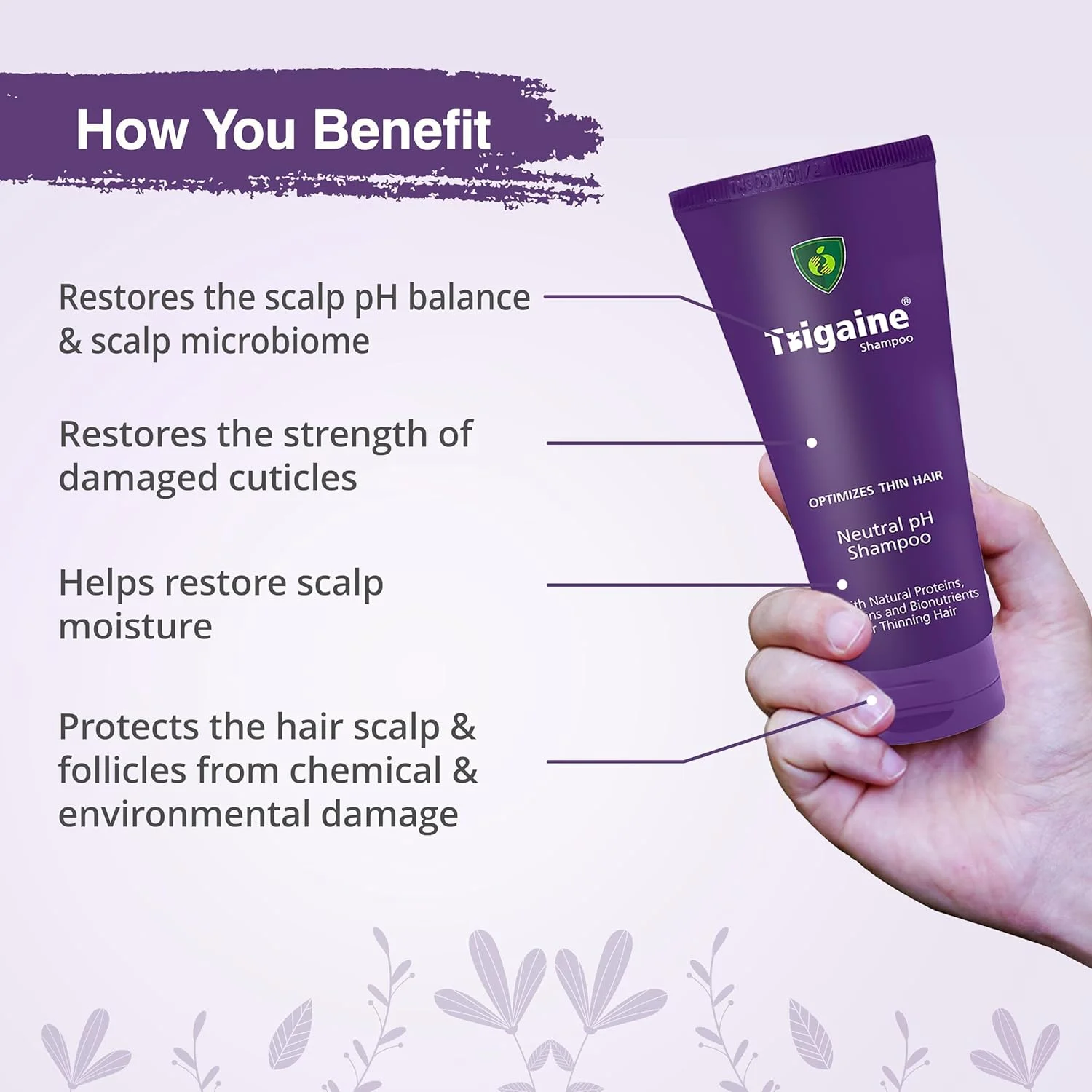 شامپو تریکاین اپل تراپوتیکس (100 میلی لیتر) | شامپو با pH متعادل، بهینه ساز موهای نازک با پروتئین های طبیعی، ویتامین ها و مواد مغذی زیستی، شامپو توصیه شده توسط متخصص پوست برای ریزش مو