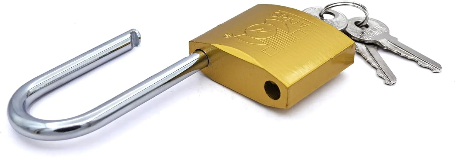 قفل آویز برنجی سنگین کادریس مدل HA-1432، سایز 50 میلی متر، کروم