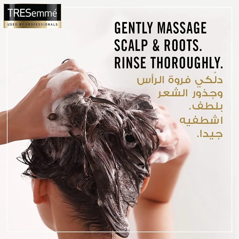 شامپو کراتینه صاف و نرم کننده موهای وز TRESemmé حاوی روغن آرگان، کنترل وز تا 72 ساعت، 400 میلی لیتر، بسته 2 عددی