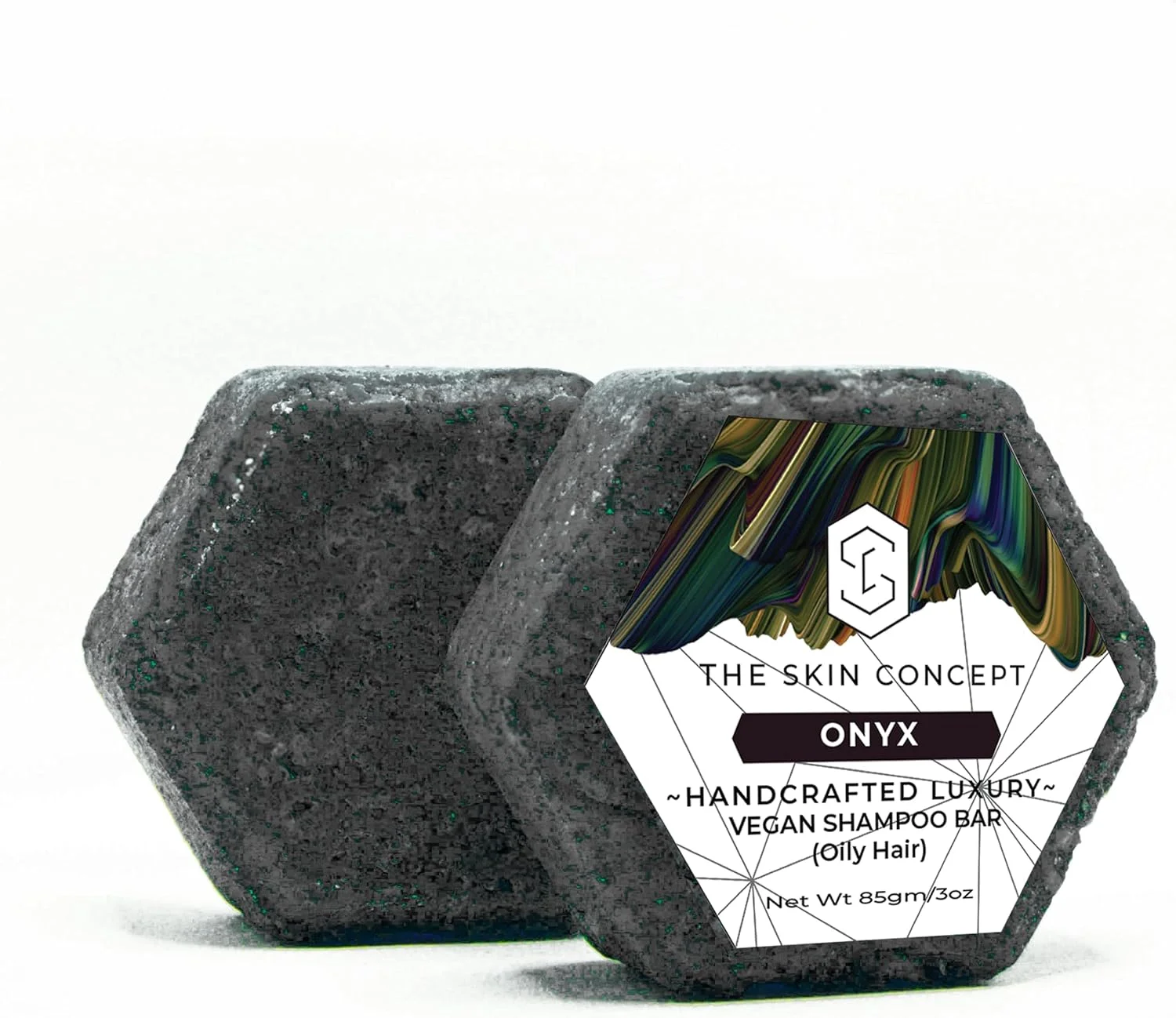شامپو بار جامد دست ساز وگان زغالی ضد شوره سر The Skin Concept - اونیکس (85 گرم) - برای پوست سر و موهای چرب