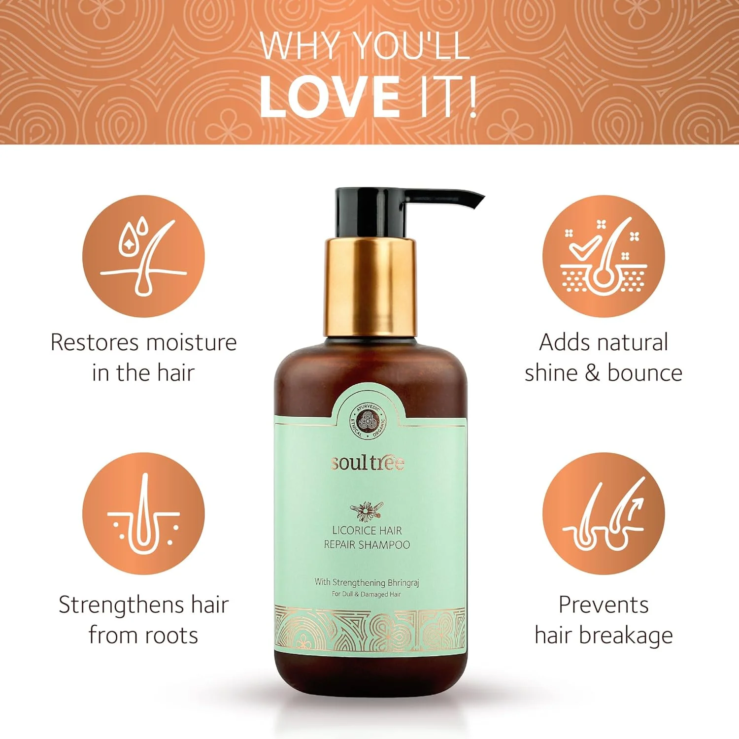 شامپو ترمیم کننده مو شیرین بیان SoulTree با تقویت کننده Bhringraj - 250 میلی لیتر