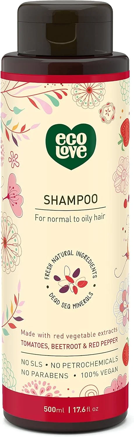 شامپو اکو لاو با عصاره های گوجه فرنگی، چغندر و فلفل دلمه ای قرمز، 500 میلی لیتر