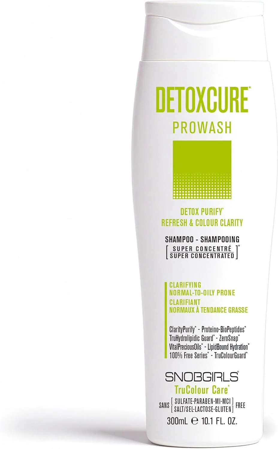 شامپو پاک کننده سموم SNOBGIRLS DETOXCURE Prowash (شامپو شفاف کننده) پاکسازی سموم، طراوت و وضوح رنگ | شفاف کننده، سم زدا برای موهای معمولی تا چرب | وگان | فاقد سولفات، لاکتوز و گلوتن