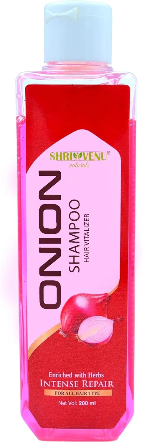 شامپو روغن پیاز گیاهی شری ونو ساخته شده با گیاهان طبیعی کمک به رفع مشکلات شوره سر، کنترل ریزش مو، ترمیم آسیب، بدون سولفات و پارابن، مناسب برای پوست سر چرب و خشک، بهترین برای زنان و مردان 200 میلی لیتر