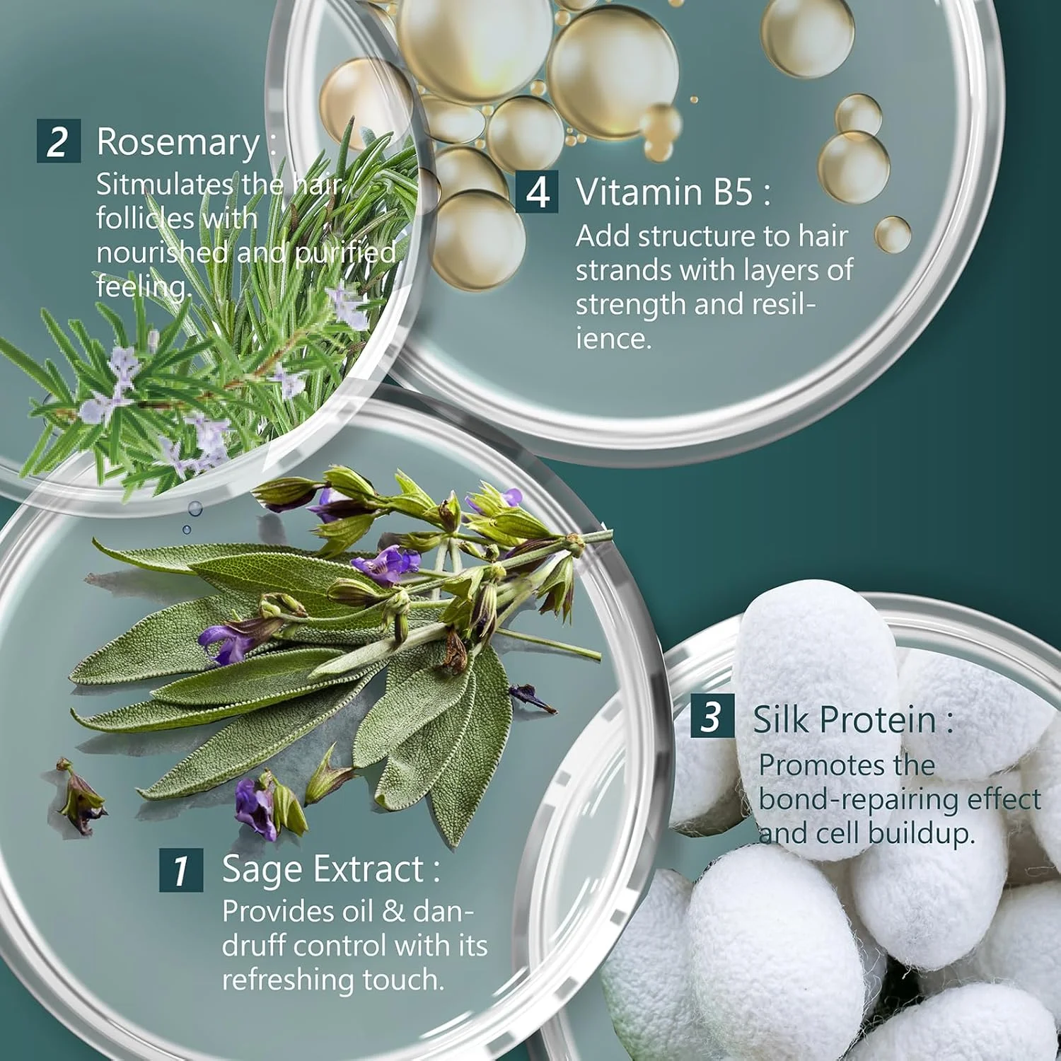 شامپو پاک کننده مریم گلی SH-RD - پاک کننده گیاهی برای موهای چرب حاوی آووکادو، مریم گلی و اسیدهای آمینه ابریشم - سم زدایی ملایم روزانه پوست سر - 200 میلی لیتر