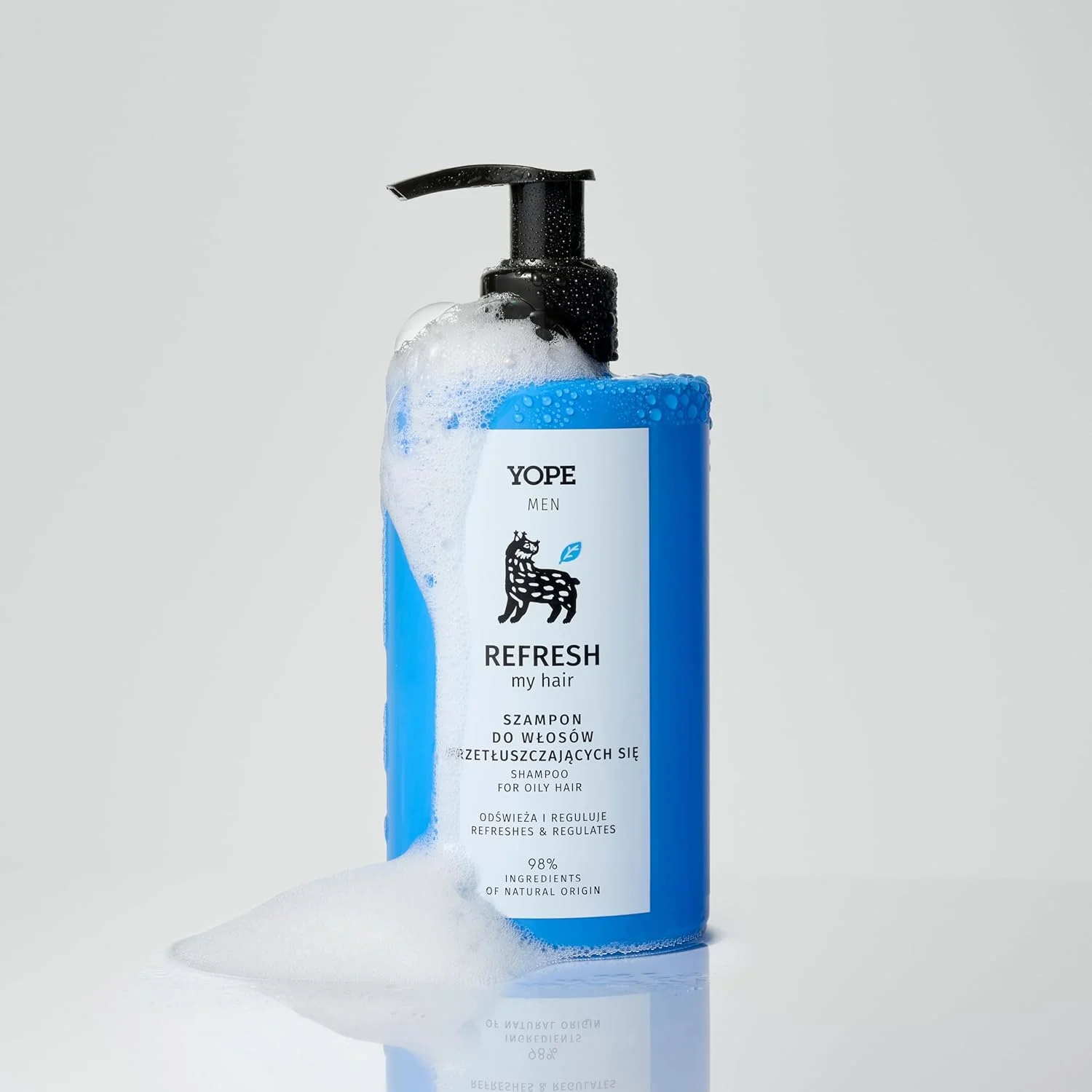 شامپو مردانه یوپ برای موهای چرب و پوست سر حساس، 98% طبیعی، طراوت بخش و پاک کننده، وگان، بدون سولفات، حاوی رازک و اسید میوه، رایحه ای تازه با میوه های مرکبات، 300 میلی لیتر