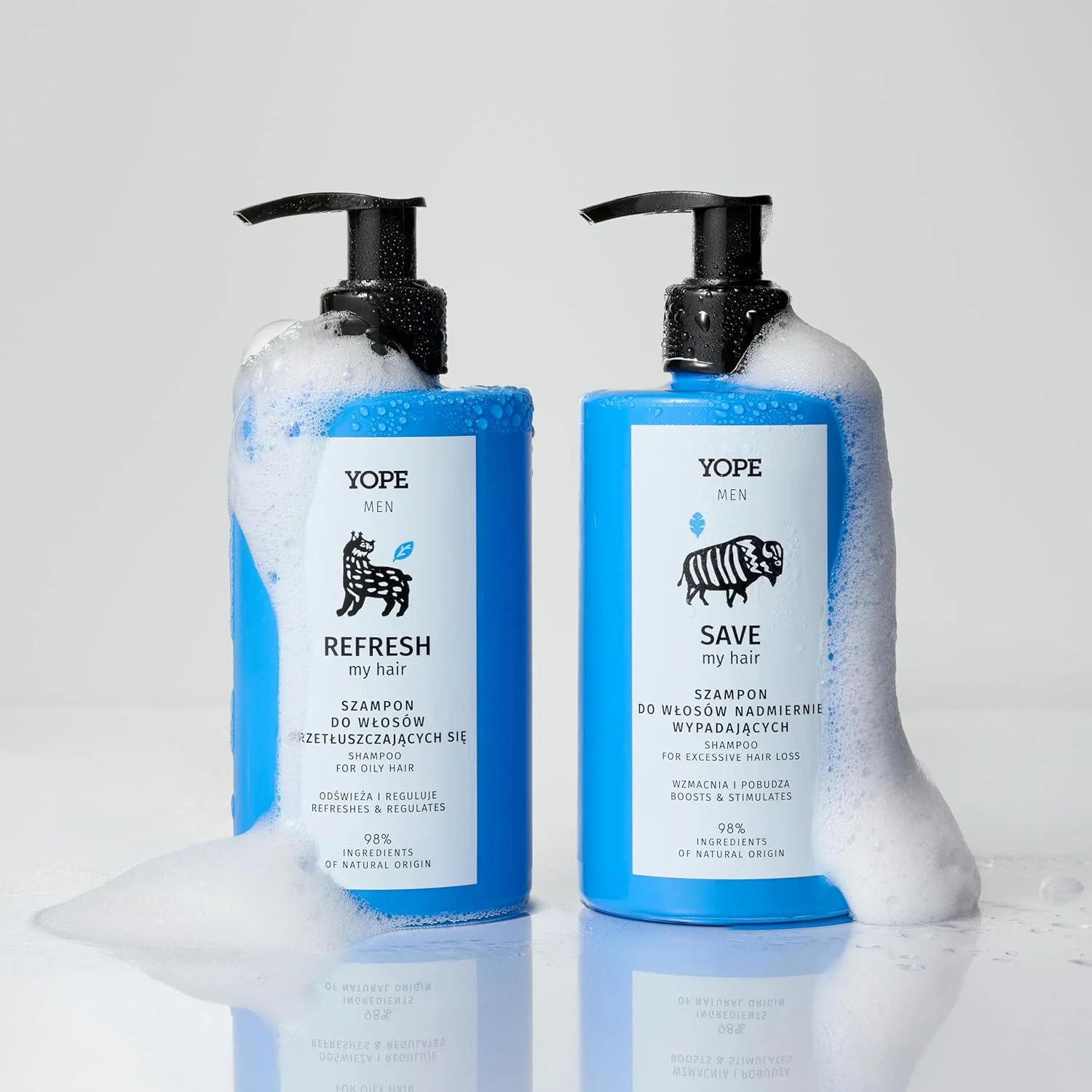 شامپو مردانه یوپ برای موهای چرب و پوست سر حساس، 98% طبیعی، طراوت بخش و پاک کننده، وگان، بدون سولفات، حاوی رازک و اسید میوه، رایحه ای تازه با میوه های مرکبات، 300 میلی لیتر