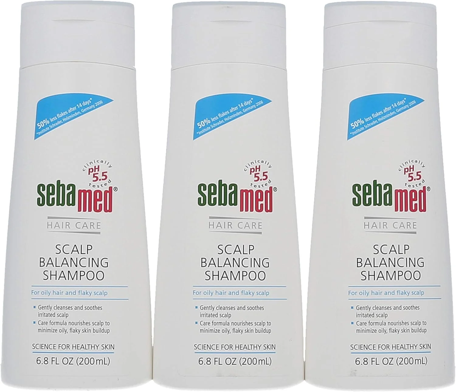 شامپو متعادل کننده پوست سر سبامد - ضد شوره برای موهای چرب و پوست سر پوسته پوسته (200 میلی لیتر) بسته 3 عددی