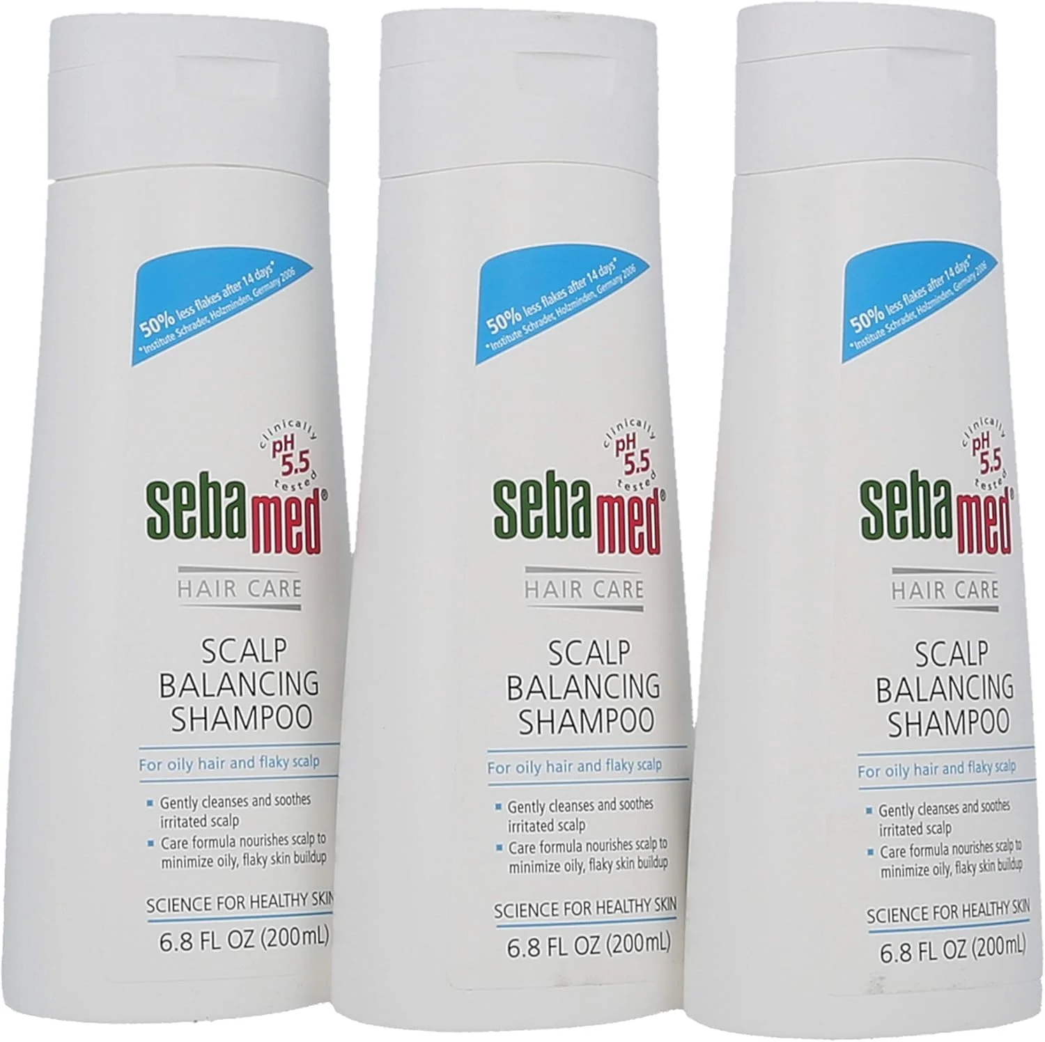 شامپو متعادل کننده پوست سر سبامد - ضد شوره برای موهای چرب و پوست سر پوسته پوسته (200 میلی لیتر) بسته 3 عددی
