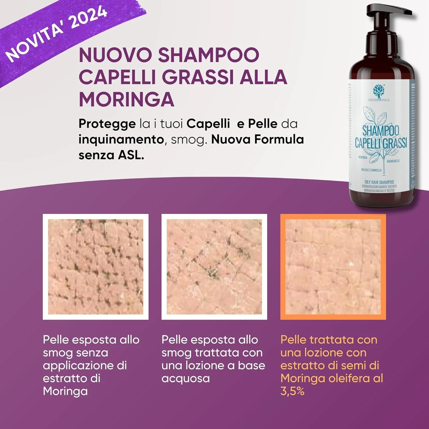 شامپو ارگانیک تنظیم کننده چربی مو برای موهای چرب، شامپو تنظیم کننده PH پوست سر برای موهای چرب، 99.5% طبیعی بدون SLS ASL - حاوی مورینگا، پنیرک، دارچین - 250 میلی لیتر