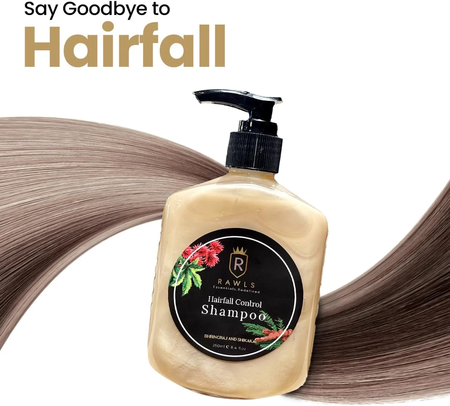 شامپو کنترل ریزش مو RAWLS برای آقایان و بانوان | محلول ضد ریزش مو با بیوتین و کراتین | رشد مو، تقویت موهای نازک، کاهش شکستگی | شامپو مسدود کننده DHT برای انواع مو 250 میلی لیتر