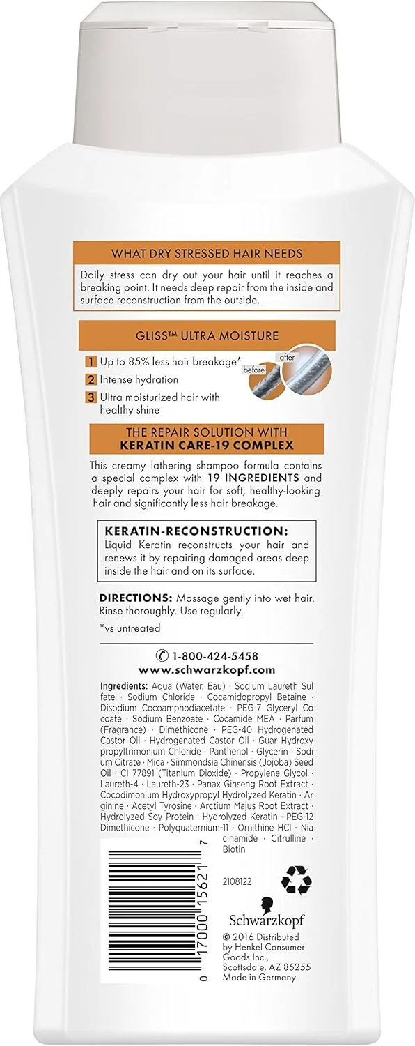 شامپو ترمیم کننده مو گلیس، رطوبت فوق العاده برای موهای خشک یا آسیب دیده، 400 میلی لیتر (بسته 3 عددی) شامپو ترمیم کننده مو گلیس، رطوبت فوق العاده برای موهای خشک یا آسیب دیده، 400 میلی لیتر (بسته 3 عددی)