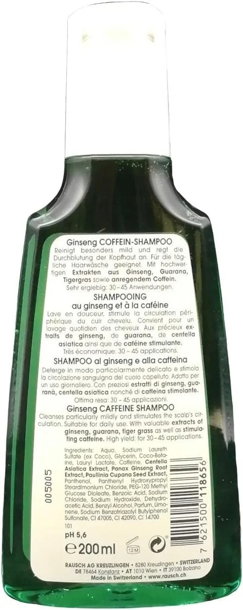 شامپو جینسینگ و کافئین راوش 200 میلی لیتر شامپو جینسینگ و کافئین راوش 200 میلی لیتر