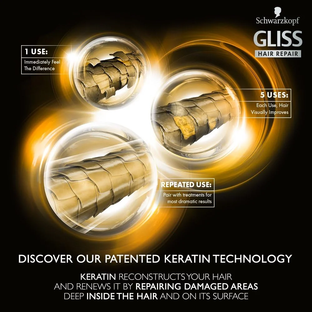 شامپو ترمیم کننده مو گلیس، رطوبت فوق العاده برای موهای خشک یا آسیب دیده، 400 میلی لیتر (بسته 3 عددی) شامپو ترمیم کننده مو گلیس، رطوبت فوق العاده برای موهای خشک یا آسیب دیده، 400 میلی لیتر (بسته 3 عددی)