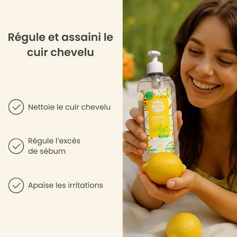 پالپ د وی - شامپو پاک کننده سوربت یخ زده ارگانیک XL 400 میلی لیتر - لیمو ضد ضایعات - مواد طبیعی و سازگار - موهای چرب را تمیز و پاک می کند