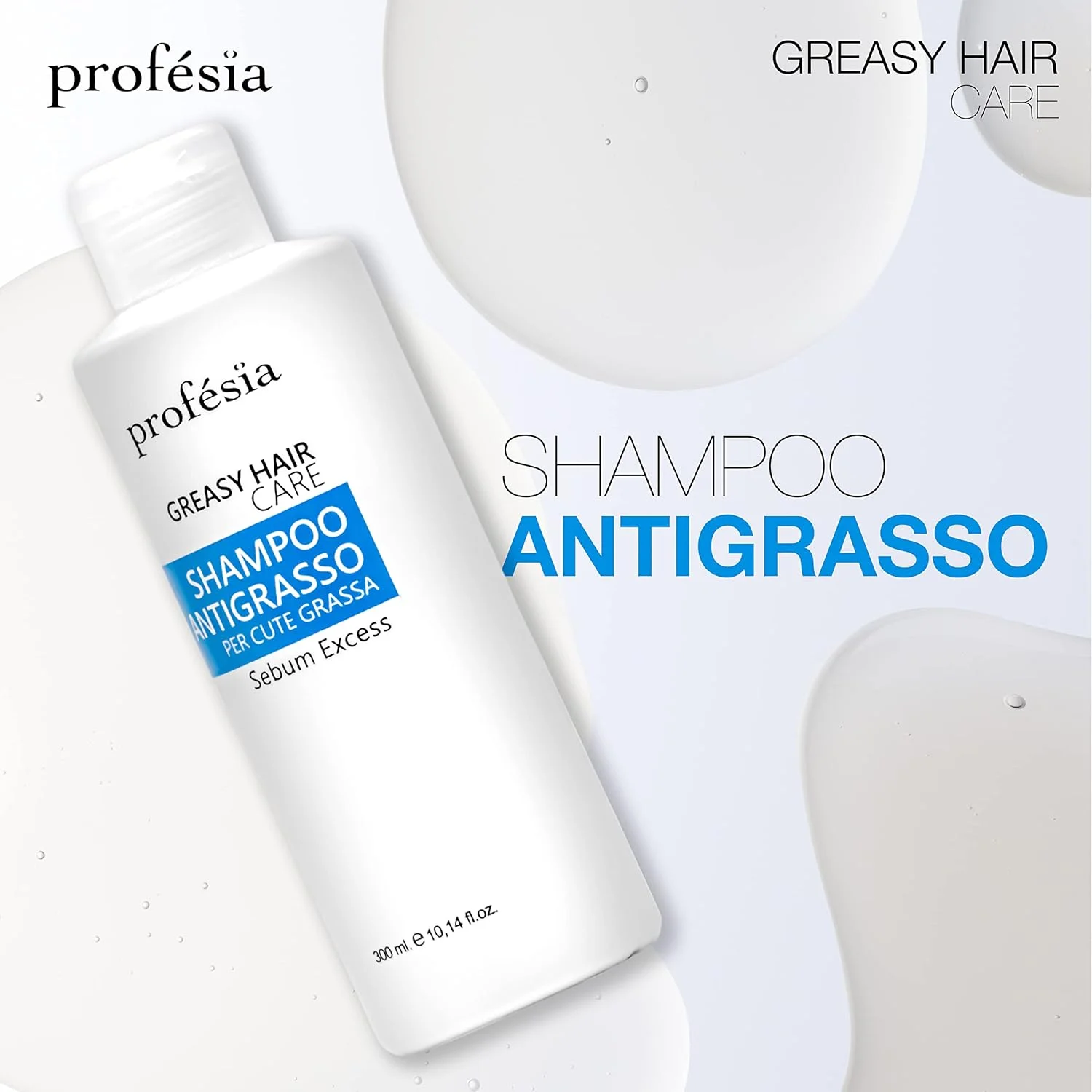 شامپو موهای چرب پروفسیا 300 میلی لیتر - شامپو ملایم و متعادل کننده برای آقایان و بانوان، تنظیم کننده چربی - شامپو ضد چربی