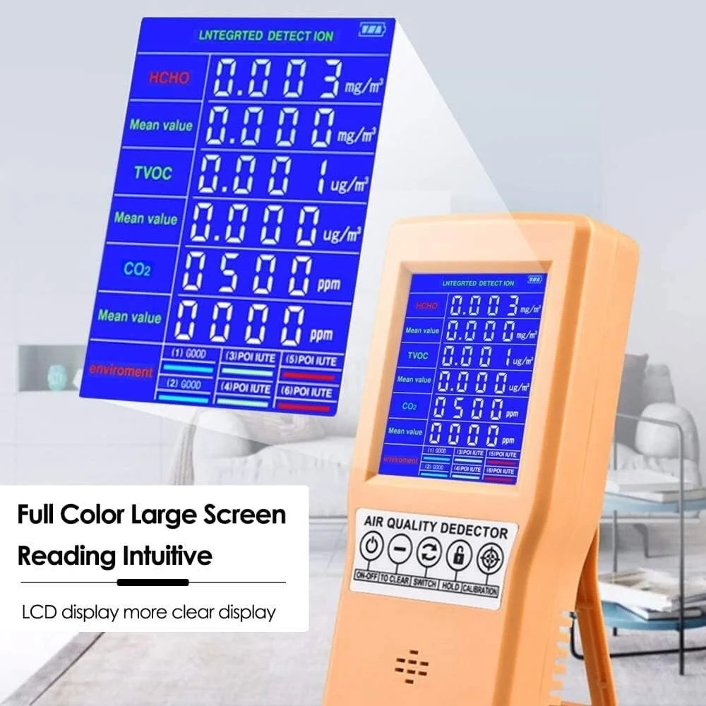 دستگاه تشخیص کیفیت هوا ZXM، مانیتور گاز فرمالدئید TVOC HCHO CO2، آنالایزر هوای دیجیتال قابل حمل، دستگاه تشخیص آلودگی هوا دستگاه تشخیص کیفیت هوا ZXM، مانیتور گاز فرمالدئید TVOC HCHO CO2، آنالایزر هوای دیجیتال قابل حمل، دستگاه تشخیص آلودگی هوا