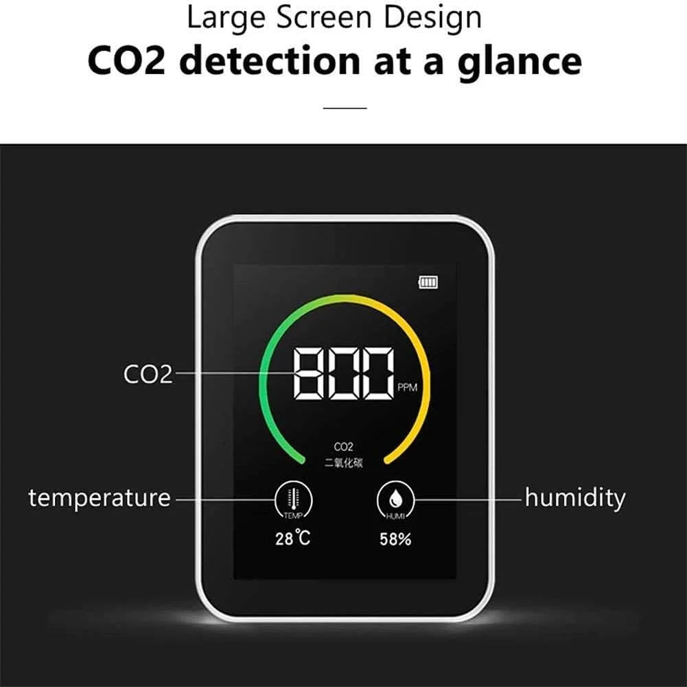 دستگاه سنجش کیفیت هوا ZXM، مانیتور دی اکسید کربن، رطوبت و دما، نمایشگر رنگی LCD، آشکارساز چند منظوره گاز هوا