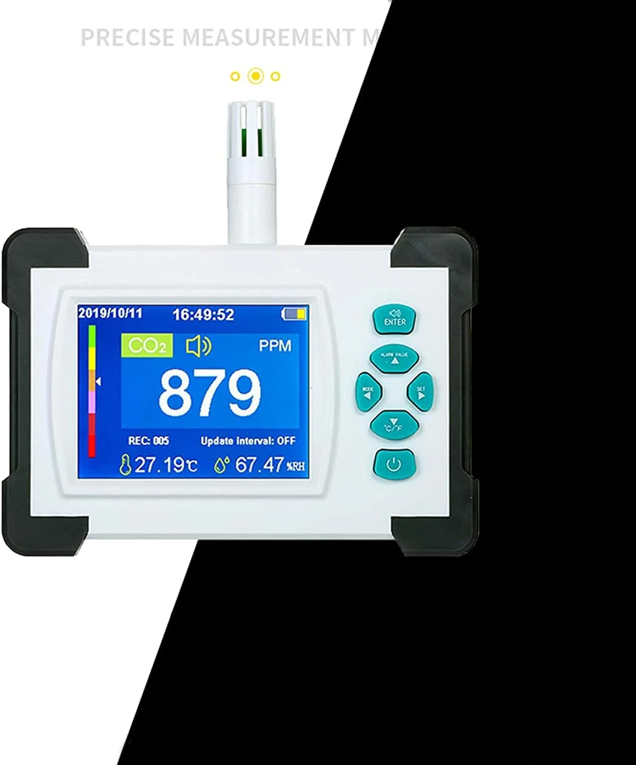 تستر کیفیت هوای داخل ZXM، دستگاه سنجش دی اکسید کربن، سنسور آلودگی گاز با نمایشگر دما و رطوبت، آنالایزر گاز