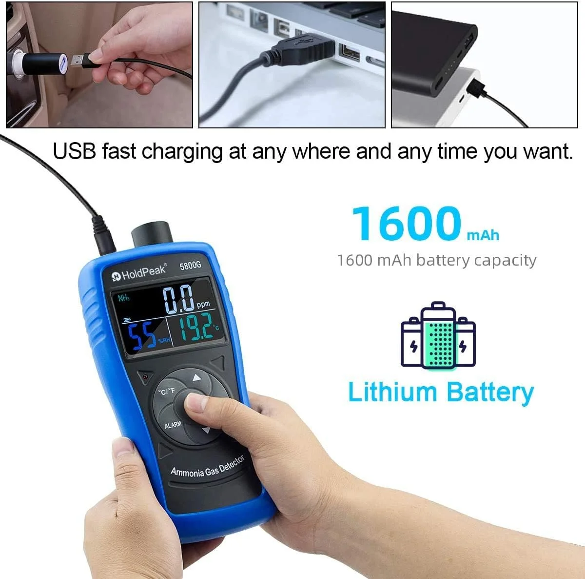 دستگاه تست و مانیتور تشخیص گاز آمونیاک ZXM، دستگاه حرفه ای تشخیص ذرات معلق برای صنعت، خانه، کارخانه، کیفیت دستگاه تصفیه هوا، دکوراسیون، محیط زیست