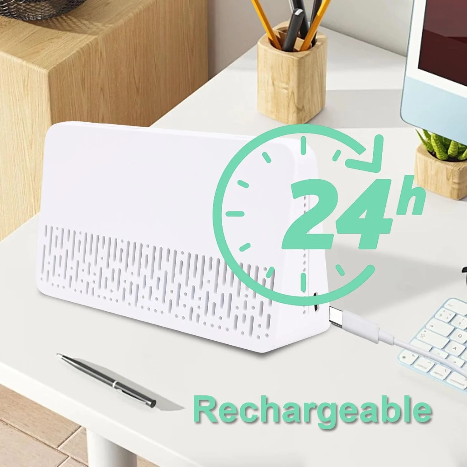 دستگاه تشخیص کیفیت Zhjvihx، دستگاه تست کیفیت داخلی 7 در 1 برای اتاق نشیمن، زیرزمین، گلخانه، کارگاه با یادآوری تاریخ و زمان، کابل شارژ و تهویه قابل مشاهده