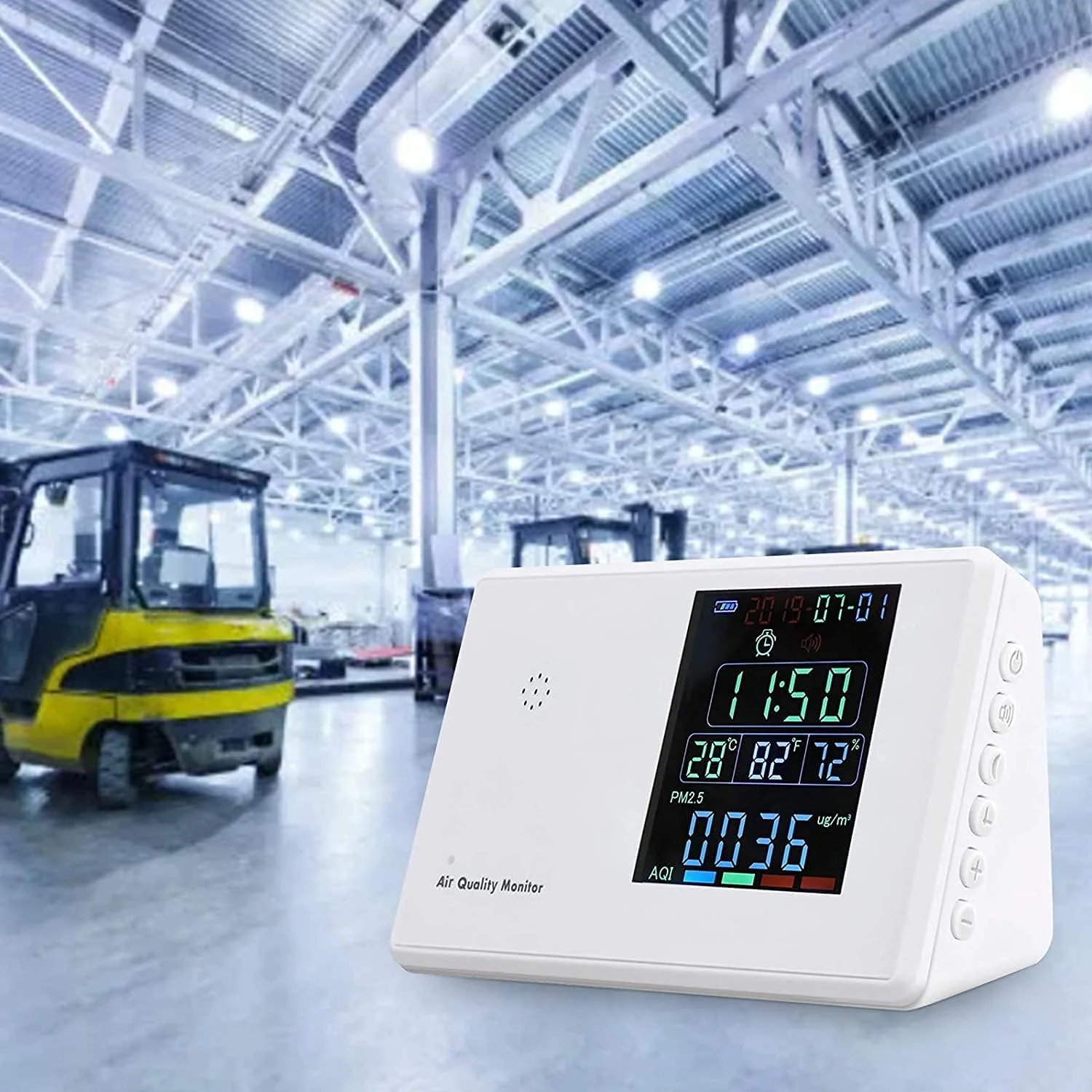 دستگاه تشخیص دی اکسید کربن ZXM با صفحه نمایش TFT HD، مانیتور کیفیت هوا، سنسور، تستر؛ تشخیص و تست آلودگی داخلی، PM2.5، دی اکسید کربن، دما و رطوبت