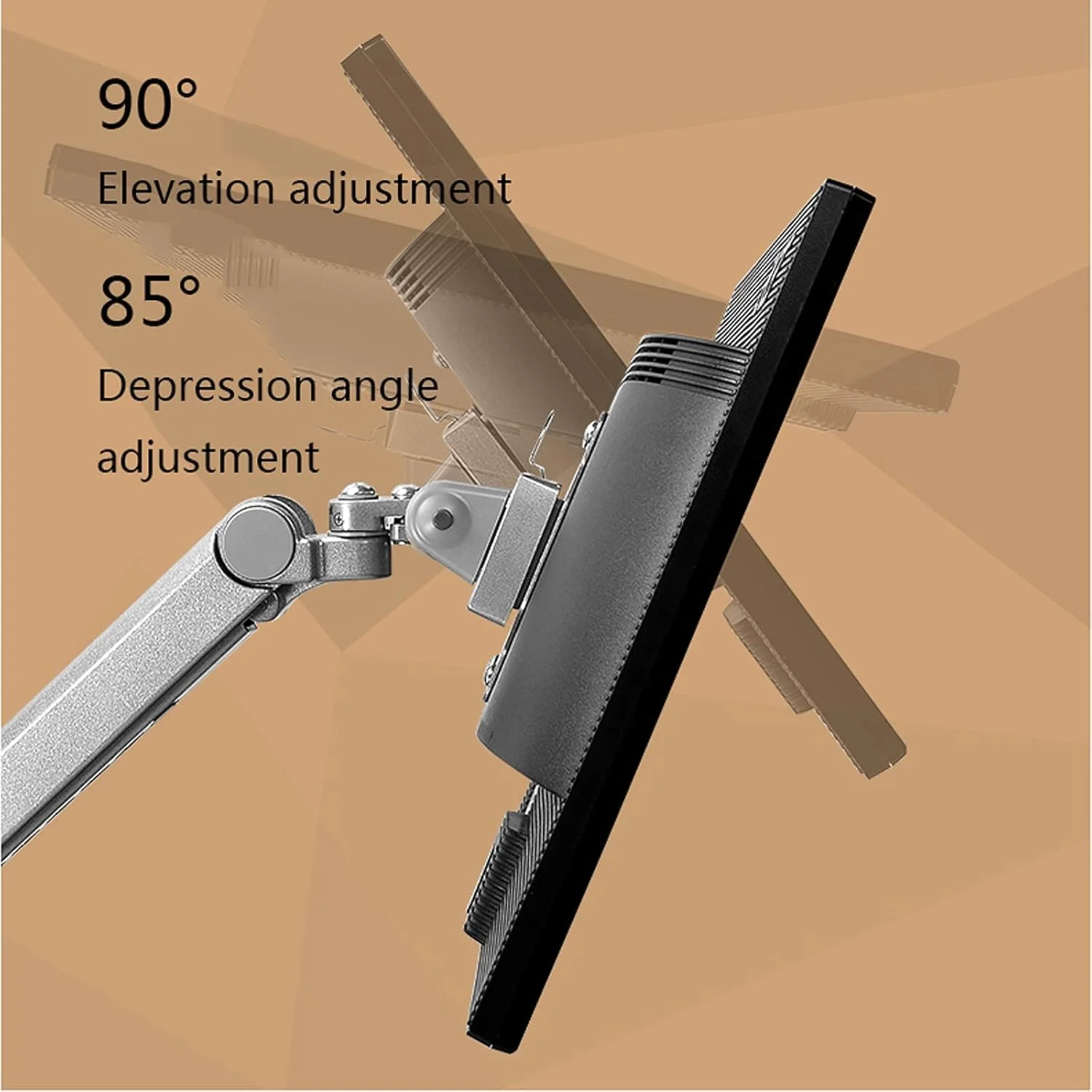 نگهدارنده مانیتور دوگانه فنری مکانیکی نقره ای zlw-shop 17"-32"، پایه مانیتور آلومینیومی قابل تنظیم، پایه رومیزی با گیره C (مدل: A) نگهدارنده مانیتور دوگانه فنری مکانیکی نقره ای zlw-shop 17"-32"، پایه مانیتور آلومینیومی قابل تنظیم، پایه رومیزی با گیره C (مدل: A)