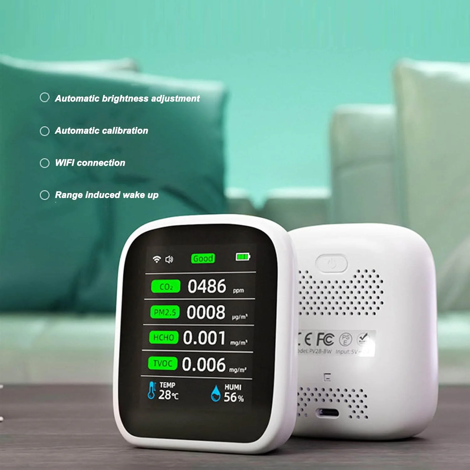 دستگاه سنجش کیفیت هوا Zhed 8 در 1، مانیتور CO2 برای Tuya، تشخیص PM1.0، PM2.5، PM10، دما و رطوبت، ردیاب هوشمند بی سیم قابل شارژ دی اکسید کربن برای خانه یا دفتر دستگاه سنجش کیفیت هوا Zhed 8 در 1، مانیتور CO2 برای Tuya، تشخیص PM1.0، PM2.5، PM10، دما و رطوبت، ردیاب هوشمند بی سیم قابل شارژ دی اکسید کربن برای خانه یا دفتر