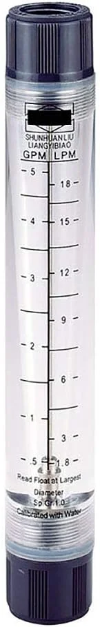 فلومتر مایع تیوب استوانه ای ZDELT مدل LZM-15G با دامنه 0.5-5.5 LPM، نوع پنلی، فلومتر بزرگ برای دامنه آب صنعتی