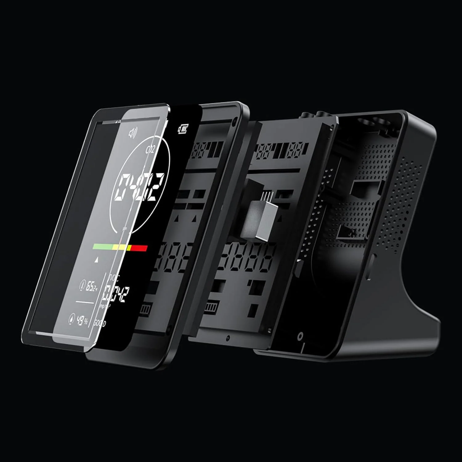 تستر دی اکسید کربن ZERZENGGENGPT، دستگاه سنجش کیفیت هوای دیجیتال داخلی با قابلیت تشخیص دما، رطوبت و TVOC به همراه آلارم تستر دی اکسید کربن ZERZENGGENGPT، دستگاه سنجش کیفیت هوای دیجیتال داخلی با قابلیت تشخیص دما، رطوبت و TVOC به همراه آلارم